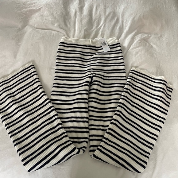 Frankie’s Bikinis Striped Navy and White Flared Pants - Picture 6 of 11